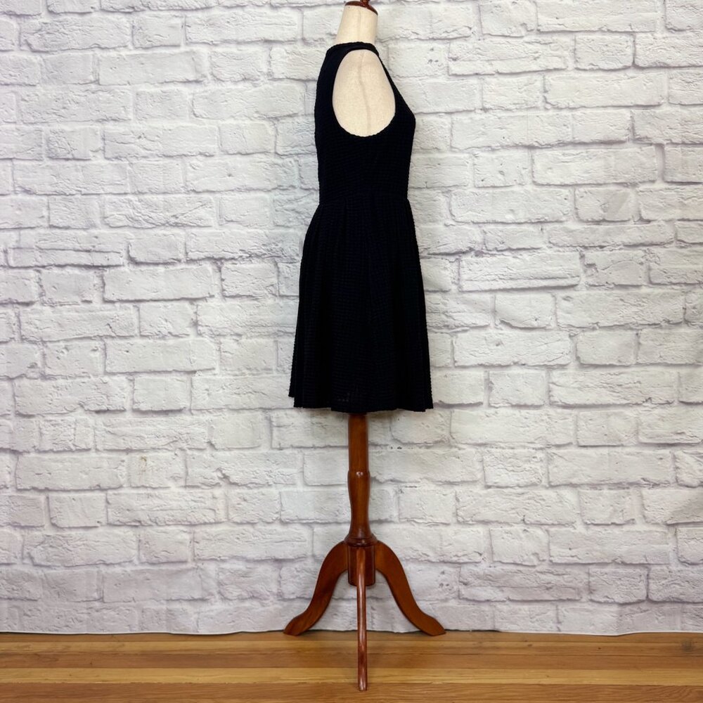 Anthropologie Deletta Black Waffle Knit Sleeveless Dress - Picture 3 of 6